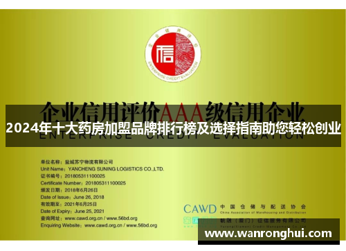 2024年十大药房加盟品牌排行榜及选择指南助您轻松创业